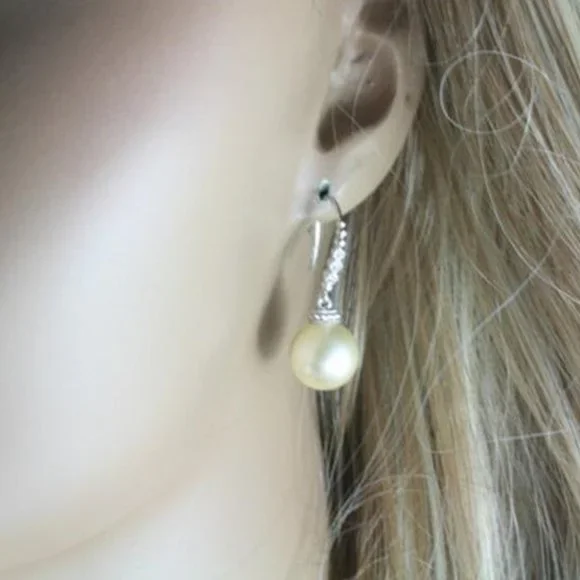 "Dainty Hot Silver Plated Exclusive Pearl Earrings for Women, - Picture 5 of 7